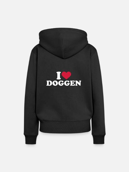 Dogge - Frauen Premium Bio Hoodie - Schwarz
