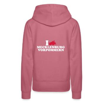 Mecklembourg Poméranie occidentale - Sweat à capuche Premium bio Femme - mauve - Dos - Isabella (175cm)