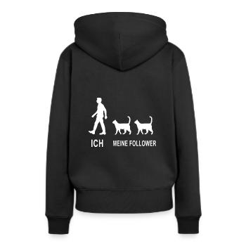 Ich Meine Follower Katze Katzenfreund - Frauen Premium Bio Hoodie - Schwarz - Hinten - Julia (174cm)
