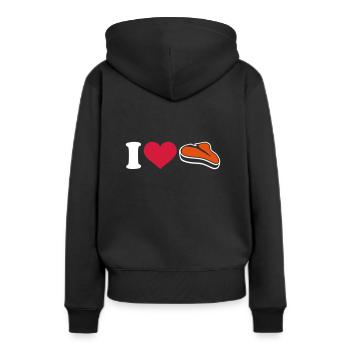 steak - Sweat à capuche Premium bio Femme - noir - Dos - Julia (174cm)
