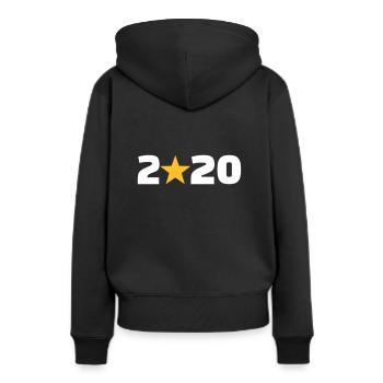 2020 - Frauen Premium Bio Hoodie - Schwarz - Hinten - Julia (174cm)
