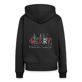 Joyeux Noël Joyeux Noël - Sweat à capuche Premium bio Femme - noir - Dos - Julia (174cm)
