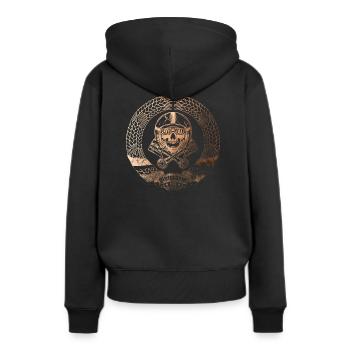 DDR - Blutgruppe 1:50 - Vintage Kupfer Edition - Frauen Premium Bio Hoodie - Schwarz - Hinten - Julia (174cm)