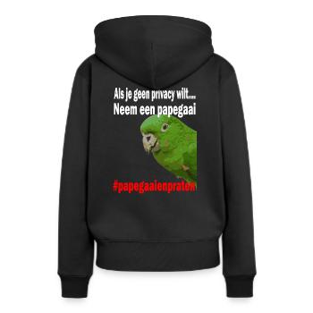 Les perroquets ne parlent plus d’intimité - Sweat à capuche Premium bio Femme - noir - Dos - Julia (174cm)