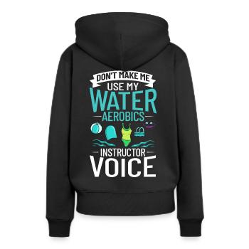 AquaGym Aquafitness Aqua Training Aqua - Sweat à capuche Premium bio Femme - noir - Dos - Julia (174cm)