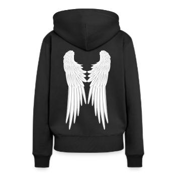 Ange aile aile ange ange aile angélique - Sweat à capuche Premium bio Femme - noir - Dos - Julia (174cm)