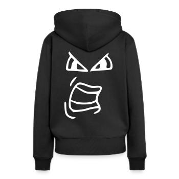 Emoji cris esquisse blanc - Sweat à capuche Premium bio Femme - noir - Dos - Julia (174cm)