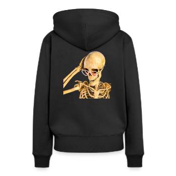 Qui suis-je encore ? - Sweat à capuche Premium bio Femme - noir - Dos - Julia (174cm)