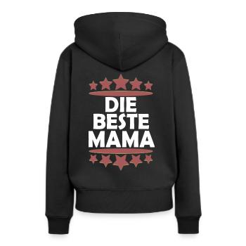 Die Beste Mama zum Muttertag für die Mama - Frauen Premium Bio Hoodie - Schwarz - Hinten - Julia (174cm)