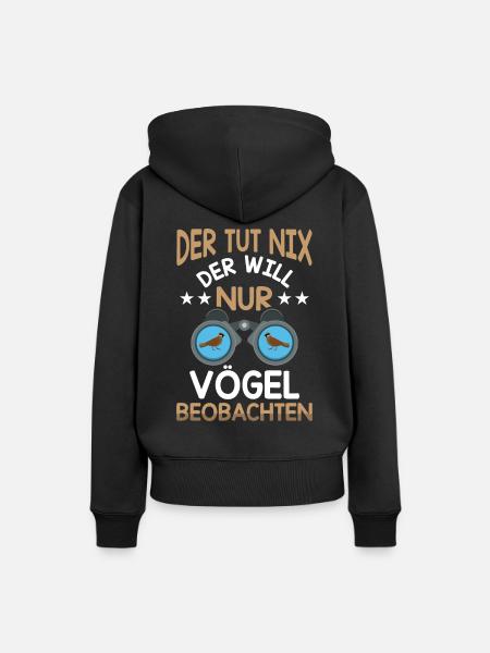 Vogelbeobachter Fernglas Vogelbeobachtung - Frauen Premium Bio Hoodie - Schwarz