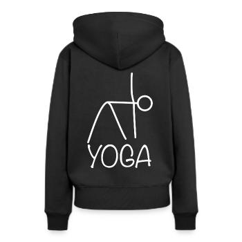 Yoga exercise for a workout - Women’s Premium Organic Hoodie - black - Back - Julia (174cm)