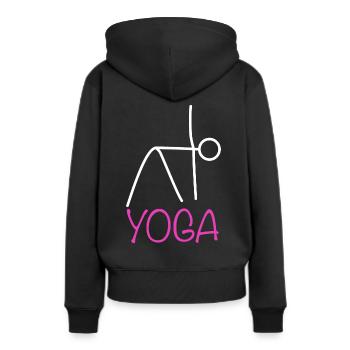Yoga Figure - Sweat à capuche Premium bio Femme - noir - Dos - Julia (174cm)
