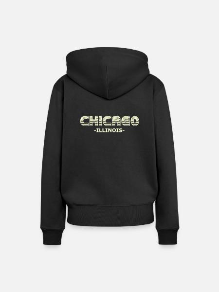 Chicago - Frauen Premium Bio Hoodie - Schwarz