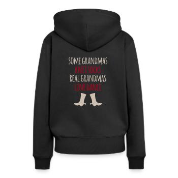 Linedance Line Dance Grand-mère Danse de couple Danse de couple - Sweat à capuche Premium bio Femme - noir - Dos - Julia (174cm)