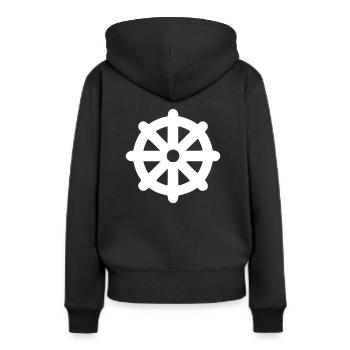 bouddhisme - Sweat à capuche Premium bio Femme - noir - Dos - Julia (174cm)