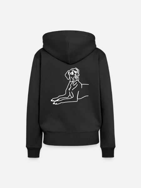 Dogge - Frauen Premium Bio Hoodie - Schwarz
