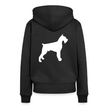 schnauzer géant - Sweat à capuche Premium bio Femme - noir - Dos - Julia (174cm)
