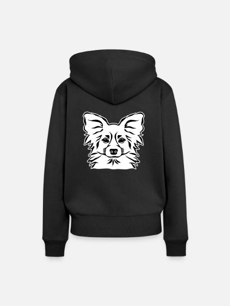 Papillon - Frauen Premium Bio Hoodie - Schwarz