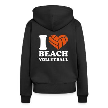 beach-volley - Sweat à capuche Premium bio Femme - noir - Dos - Julia (174cm)