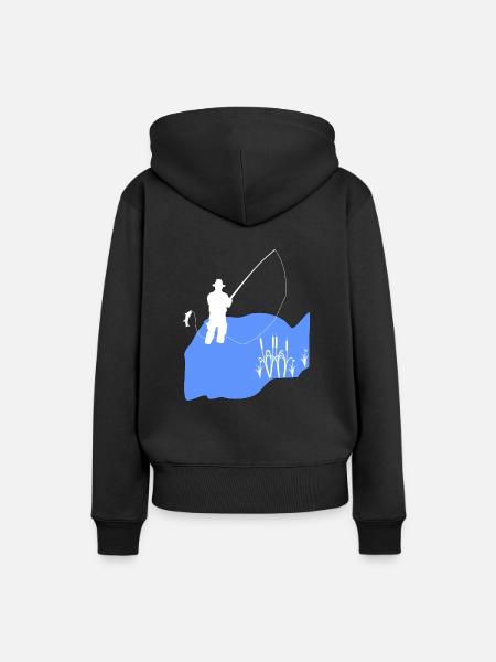 Fischen Fischer See - Frauen Premium Bio Hoodie - Schwarz