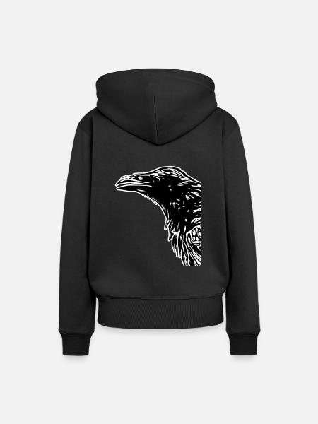 Krähen - Frauen Premium Bio Hoodie - Schwarz