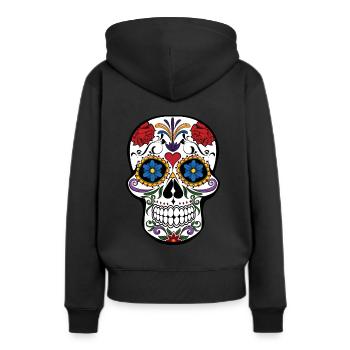 Tag der Toten - Frauen Premium Bio Hoodie - Schwarz - Hinten - Julia (174cm)