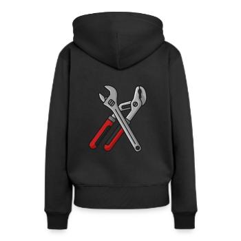 Pinces à clé à outils - Sweat à capuche Premium bio Femme - noir - Dos - Julia (174cm)