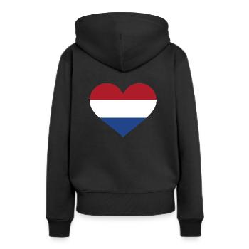 Niederlande - Frauen Premium Bio Hoodie - Schwarz - Hinten - Julia (174cm)