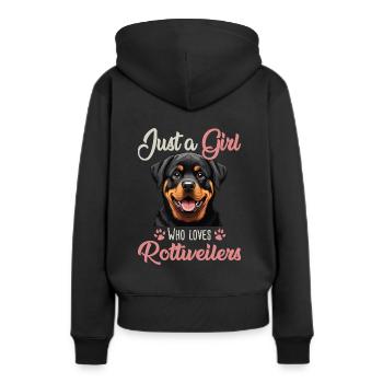 Juste une fille qui aime les Rottweilers - Sweat à capuche Premium bio Femme - noir - Dos - Julia (174cm)
