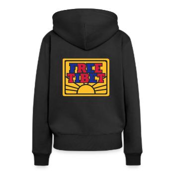 Tibet libre - Sweat à capuche Premium bio Femme - noir - Dos - Julia (174cm)