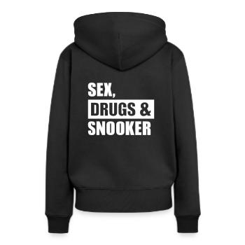 Snooker - Frauen Premium Bio Hoodie - Schwarz - Hinten - Julia (174cm)