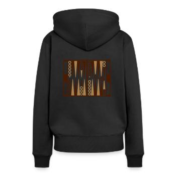 Backgammon - Sweat à capuche Premium bio Femme - noir - Dos - Julia (174cm)