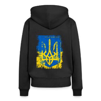 Ukraine - Sweat à capuche Premium bio Femme - noir - Dos - Julia (174cm)