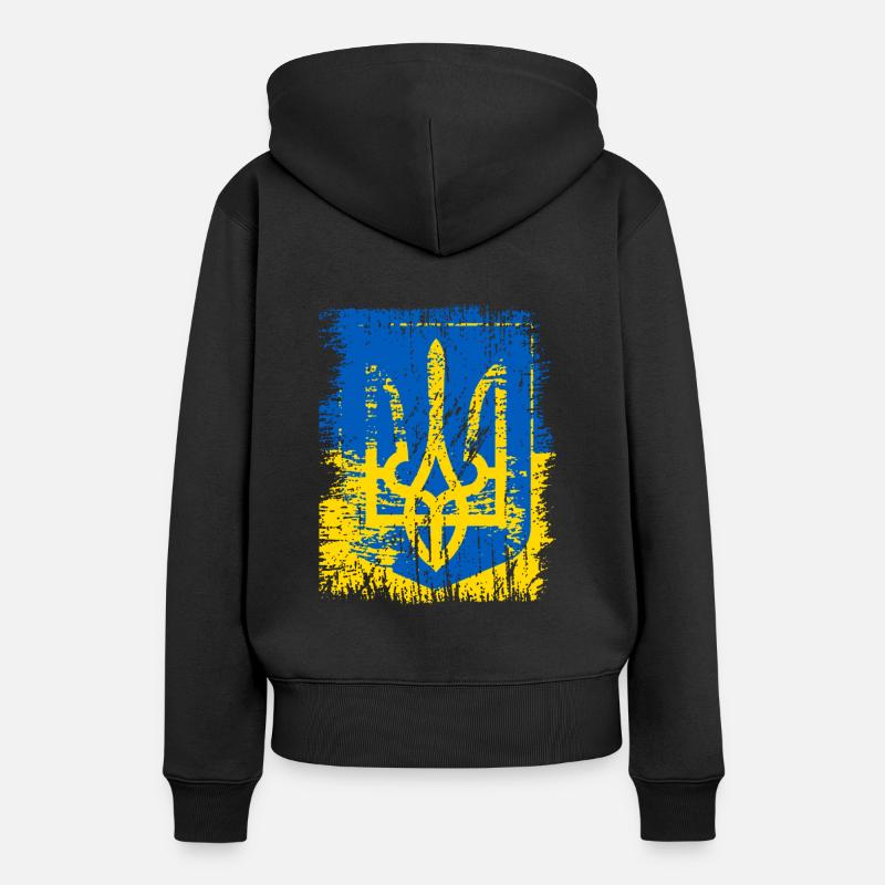 Ukraine - Sweat à capuche Premium bio Femme - noir