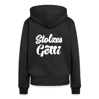 Stolzes Gotti Bestes Gotti Patentante Schweiz - Frauen Premium Bio Hoodie - Schwarz - Hinten - Julia (174cm)