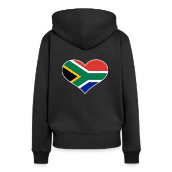 Südafrika - Frauen Premium Bio Hoodie - Schwarz - Hinten - Julia (174cm)