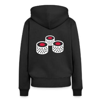 Sushi - Sweat à capuche Premium bio Femme - noir - Dos - Julia (174cm)