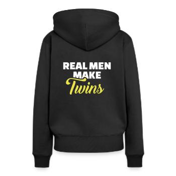 Zwillinge - Frauen Premium Bio Hoodie - Schwarz - Hinten - Julia (174cm)