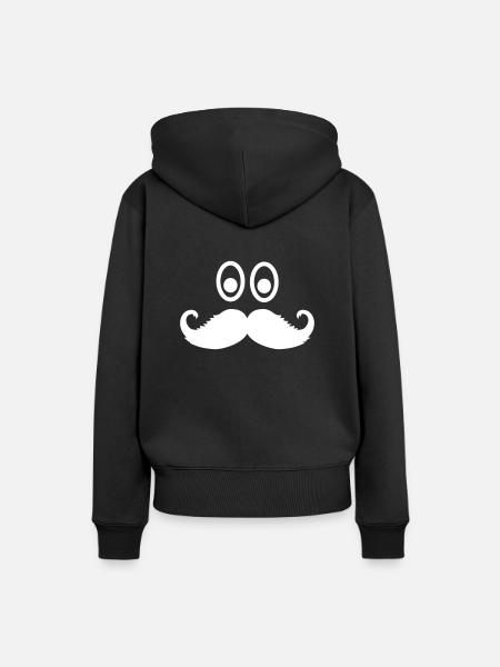 Bart Mustache - Frauen Premium Bio Hoodie - Schwarz