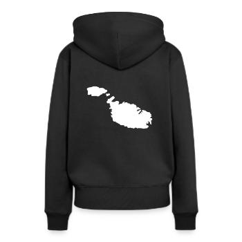 Malte - Sweat à capuche Premium bio Femme - noir - Dos - Julia (174cm)