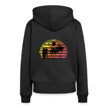 T-shirt Surfer fait de jersey doux et de vibrations estivales - Sweat à capuche Premium bio Femme - noir - Dos - Julia (174cm)