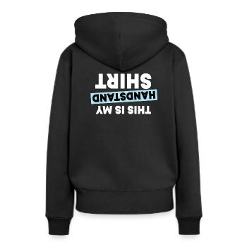 Chemise de gymnastique et de poirier - Sweat à capuche Premium bio Femme - noir - Dos - Julia (174cm)