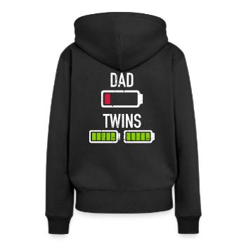 jumeaux - Sweat à capuche Premium bio Femme - noir - Dos - Julia (174cm)