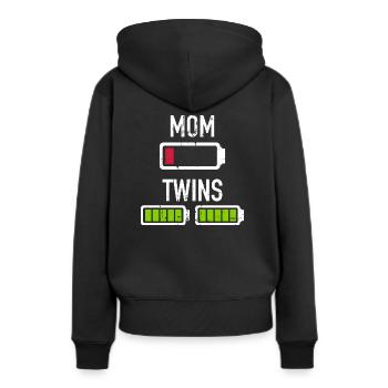 jumeaux - Sweat à capuche Premium bio Femme - noir - Dos - Julia (174cm)
