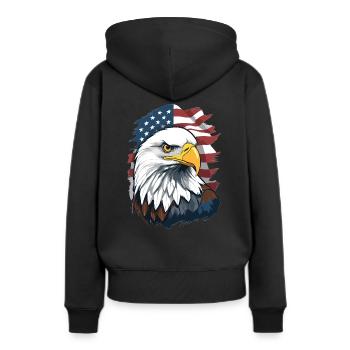 Weißkopfseeadler - Frauen Premium Bio Hoodie - Schwarz - Hinten - Julia (174cm)
