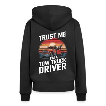 Abschleppwagen Truck Abschlepper - Frauen Premium Bio Hoodie - Schwarz - Hinten - Julia (174cm)