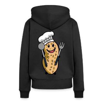 Koch Erdnuss Gourmet Kochkunst Hobbykoch Nuss - Frauen Premium Bio Hoodie - Schwarz - Hinten - Julia (174cm)