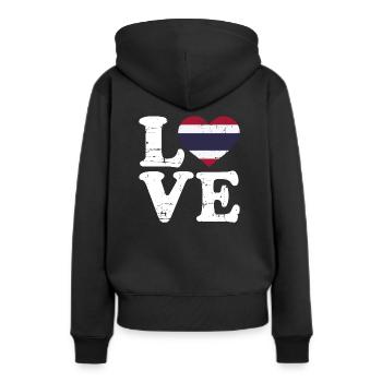 La Thaïlande - Sweat à capuche Premium bio Femme - noir - Dos - Julia (174cm)