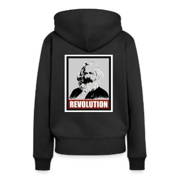 Karl Marx, révolution, communisme, socialisme! - Sweat à capuche Premium bio Femme - noir - Dos - Julia (174cm)