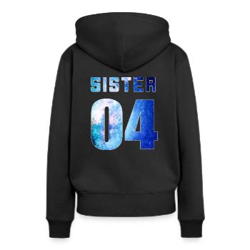 Sister 04 Galaxy Style BFF - Frauen Premium Bio Hoodie - Schwarz - Hinten - Julia (174cm)